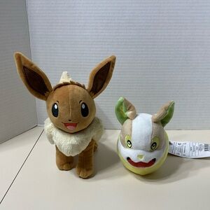 Evee and Yamper Soft Plush Anime Pokemon Characters Nintendo Stuffed Animals